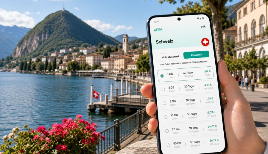 Lugano eSIM: mobiles Internet in der Schweiz