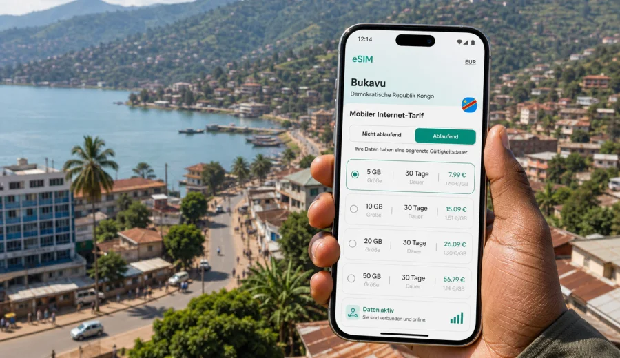 Bukavu eSIM: Internet und mobile Verbindung