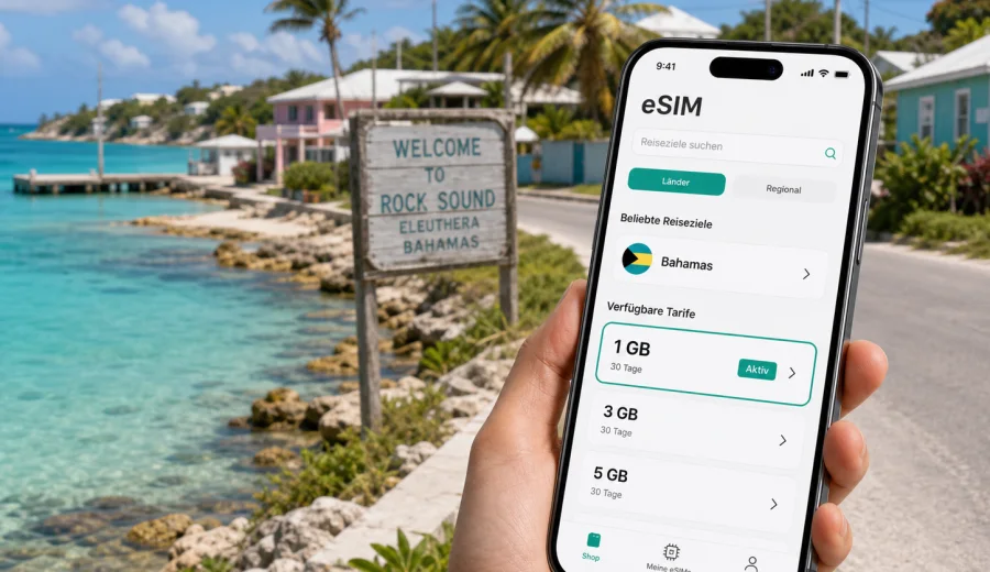 Rock Sound eSIM: Internet auf den Bahamas