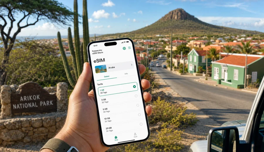 Santa Cruz eSIM: Internet für Aruba-Reisen