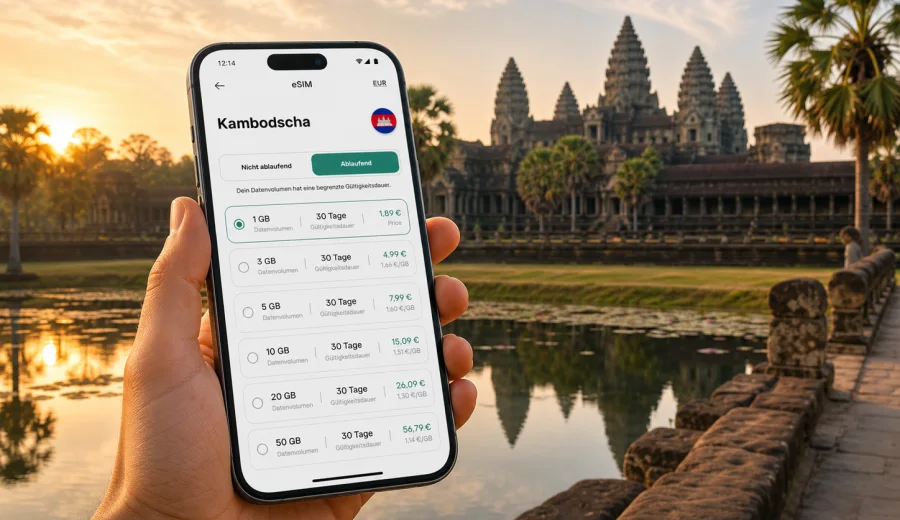 eSIM Kambodscha: Internet für die Reise