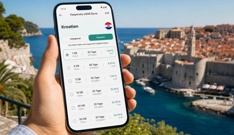 eSIM Kroatien: mobiles Internet auf Reisen