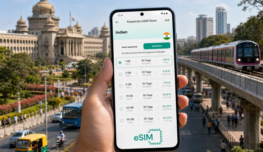 Bengaluru eSIM: mobiles Internet in Indien