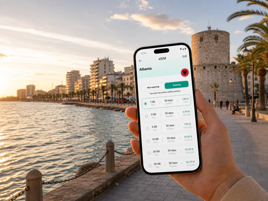 Durres eSIM for mobile internet in Albania