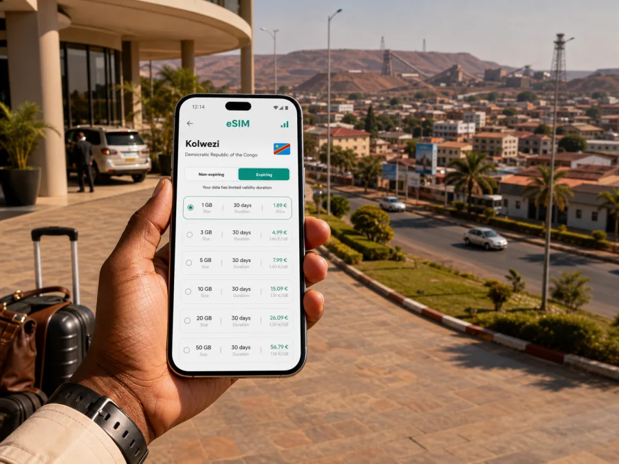 Kolwezi eSIM for mobile internet travel