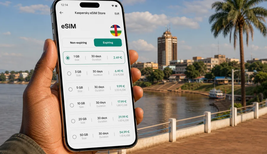 eSIM for Central African Republic: mobile internet