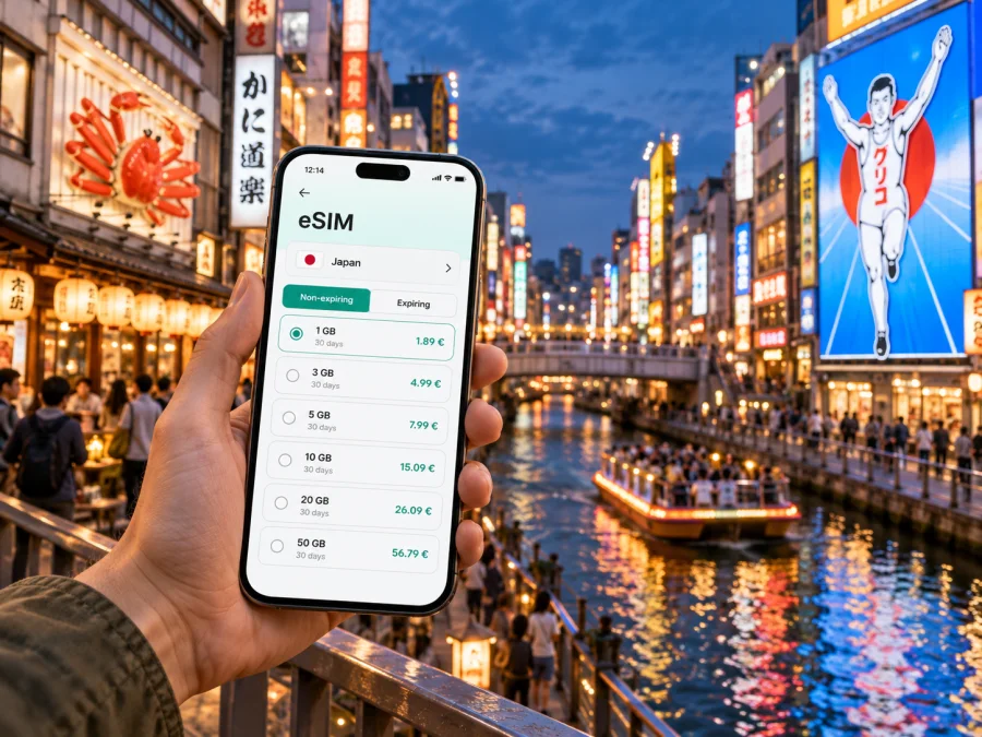 Osaka eSIM: Mobile Data for City Travel