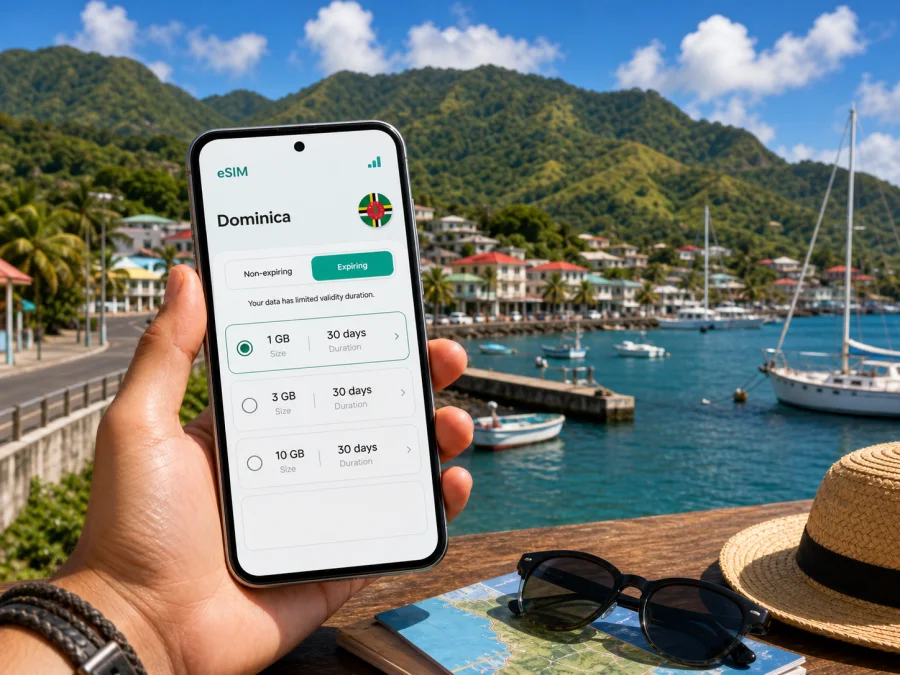 Portsmouth eSIM: Internet for Dominica Travel