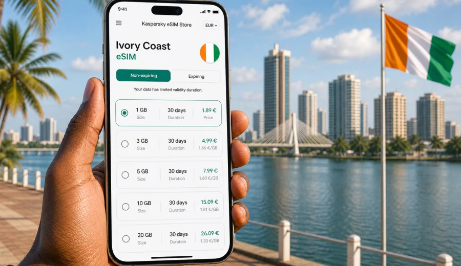 Ivory Coast eSIM: mobile connection and internet