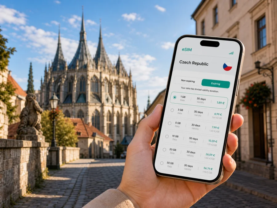 Kutna Hora eSIM for mobile internet