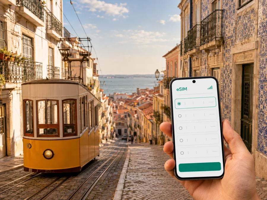 Lisbon eSIM: mobile connection and internet for travel