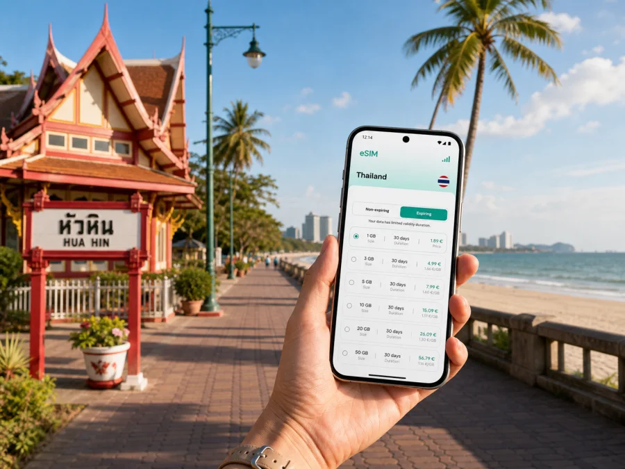 Hua Hin eSIM for Mobile Internet in Thailand