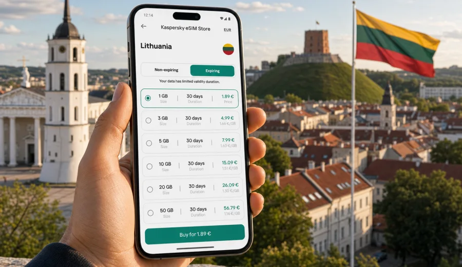 eSIM Lithuania: mobile internet for travel