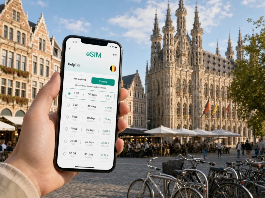 Leuven eSIM for mobile internet in Belgium