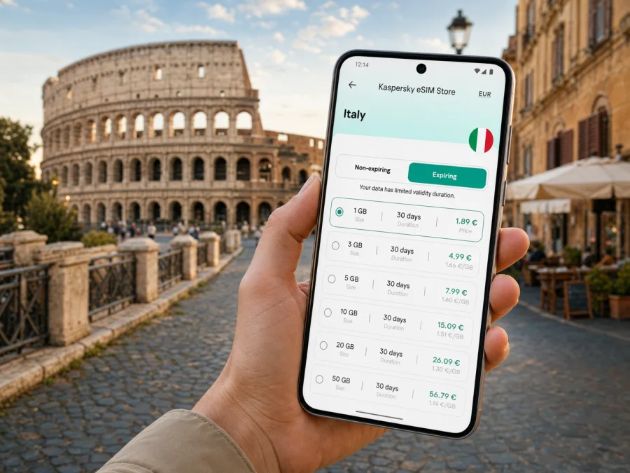 Rome eSIM for mobile internet in Italy