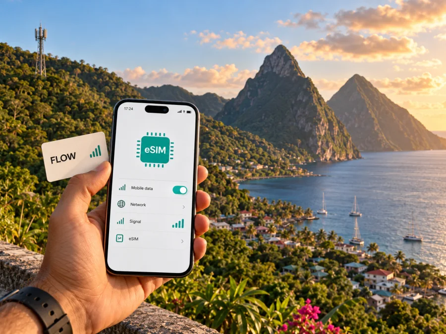 FLOW eSIM in Saint Lucia: availability and setup