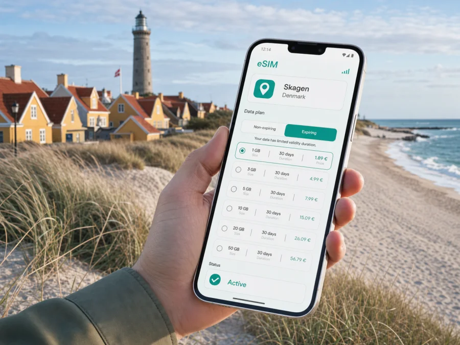 Skagen eSIM for Mobile Internet in Denmark