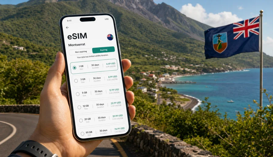 eSIM for Montserrat: mobile internet guide