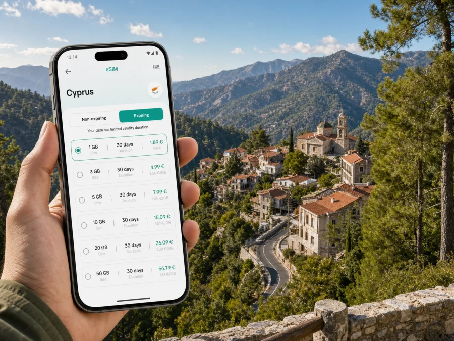 Troodos eSIM: mobile internet for Cyprus trips