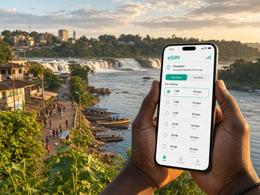 Kisangani eSIM for mobile internet