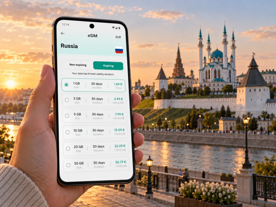 Kazan eSIM: Mobile Internet for Your City Trip