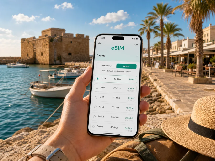 Paphos eSIM for Mobile Internet in Cyprus