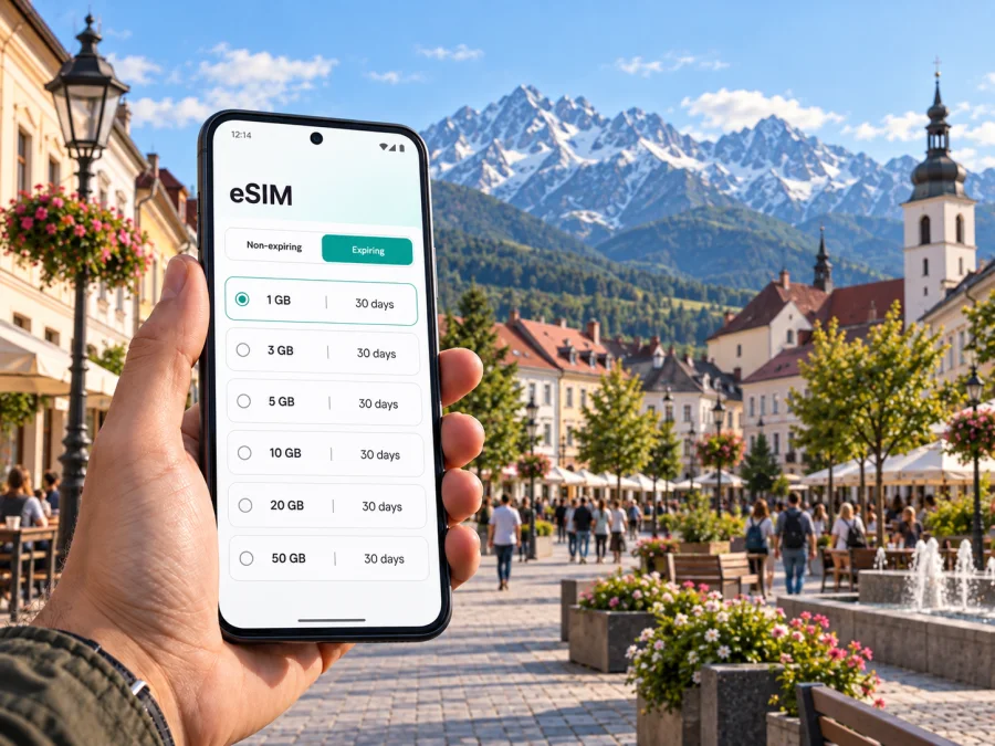 Poprad eSIM: Mobile Data for Slovakia Travel