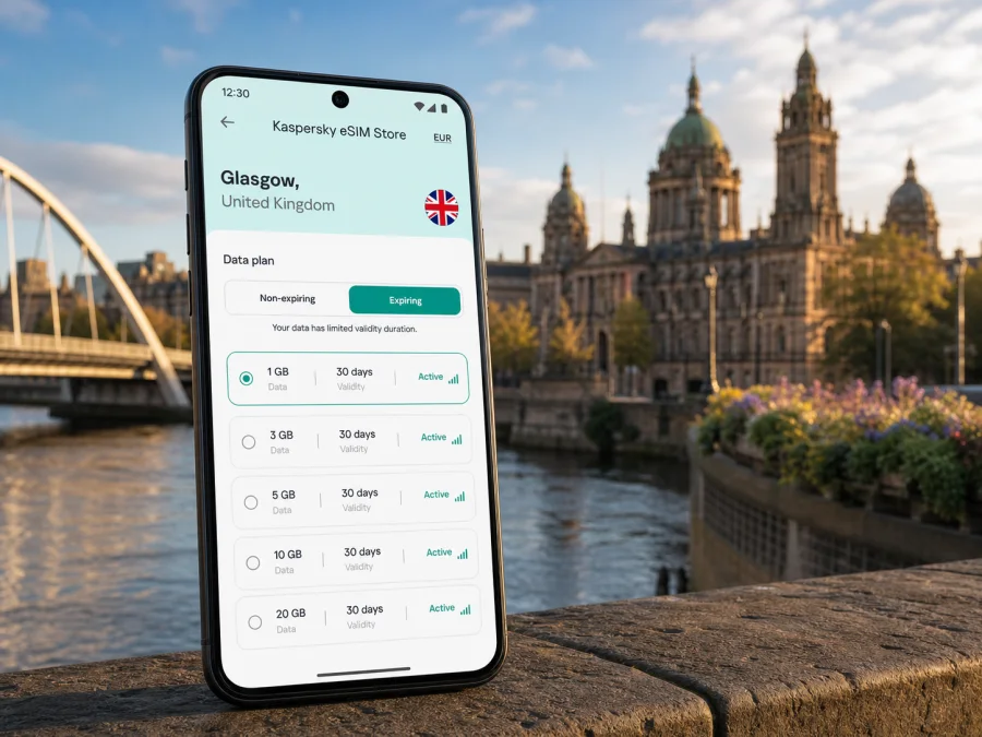 Glasgow eSIM: mobile internet for your city trip