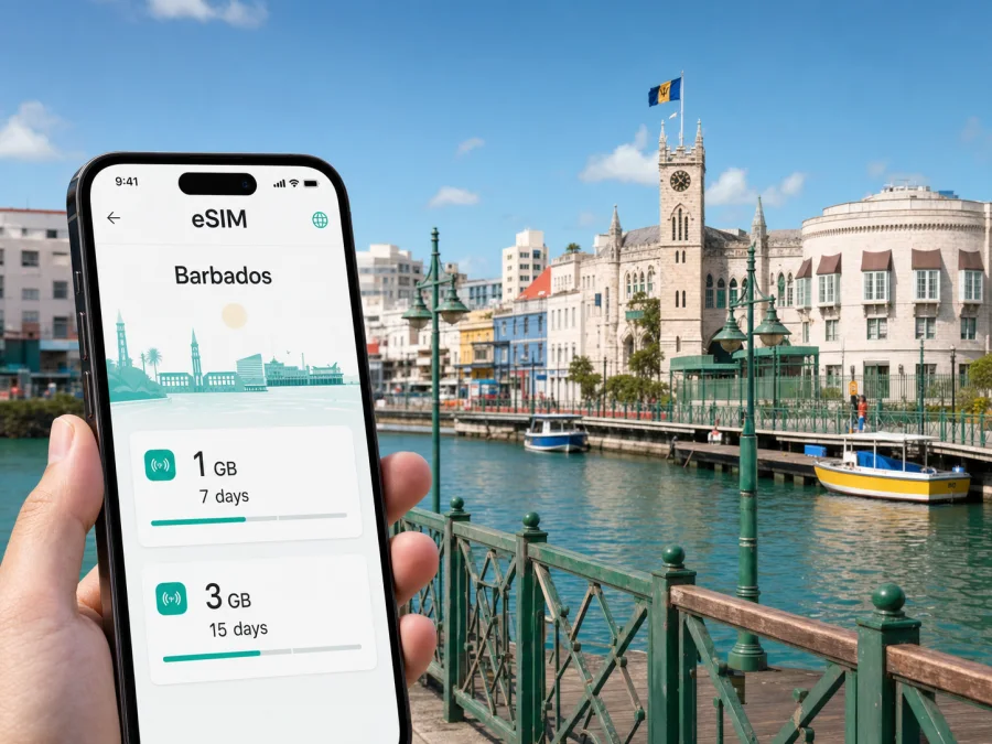 Bridgetown eSIM for mobile internet in Barbados
