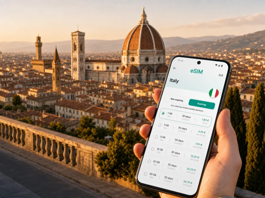 Florence eSIM for mobile internet in Italy