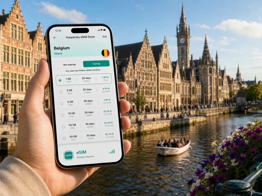 Ghent eSIM for mobile internet in Belgium