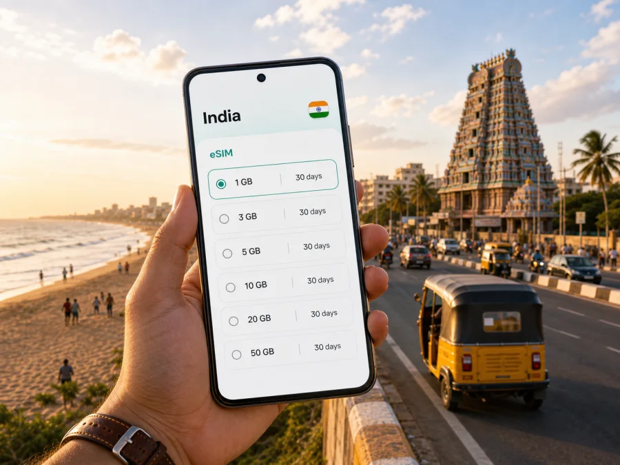 Chennai eSIM for Mobile Internet in India
