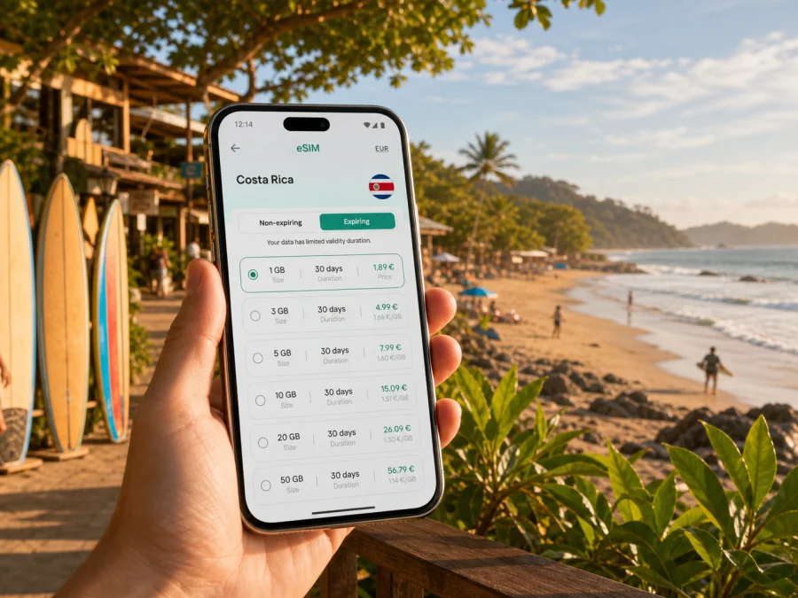 Tamarindo eSIM for mobile internet in Costa Rica