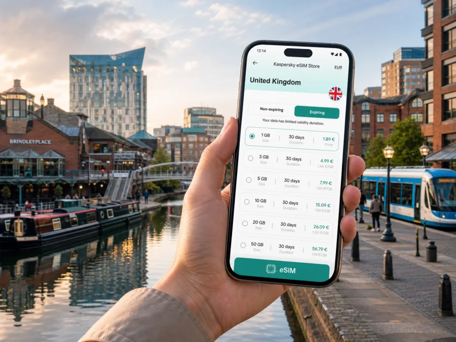 Birmingham eSIM for Mobile Internet