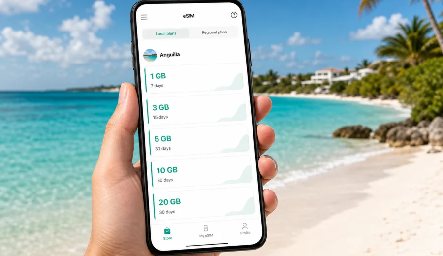 Anguilla eSIM: mobile internet for travel