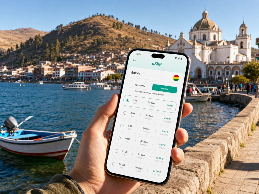 Copacabana eSIM for mobile internet in Bolivia