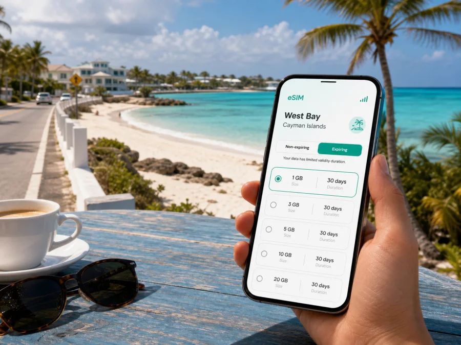 West Bay eSIM for Cayman Islands Travel