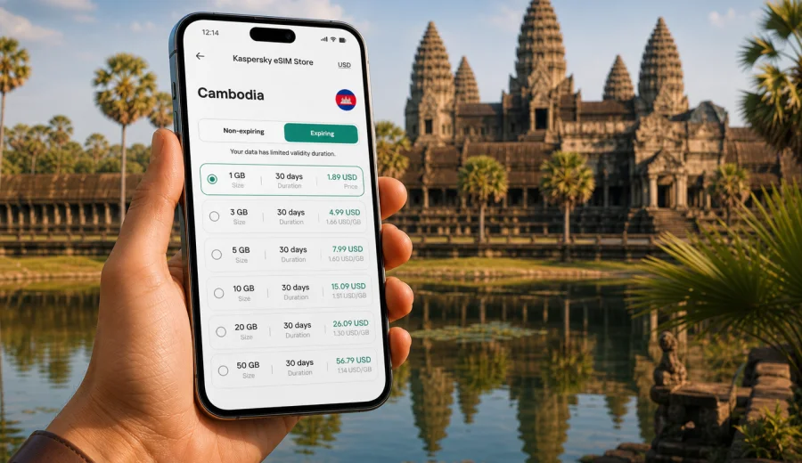 Cambodia eSIM: mobile internet for travel