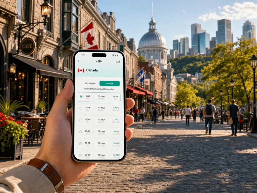Montreal eSIM for mobile internet