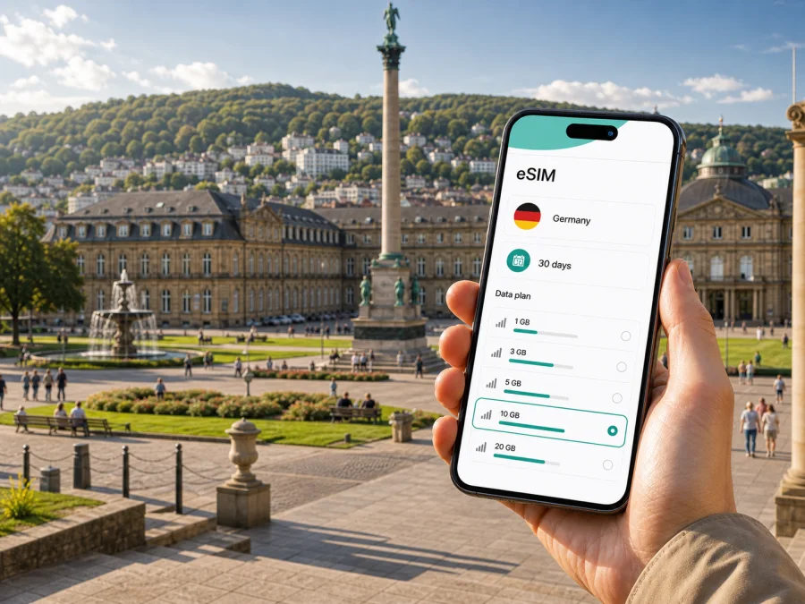Stuttgart eSIM for Mobile Internet in Germany