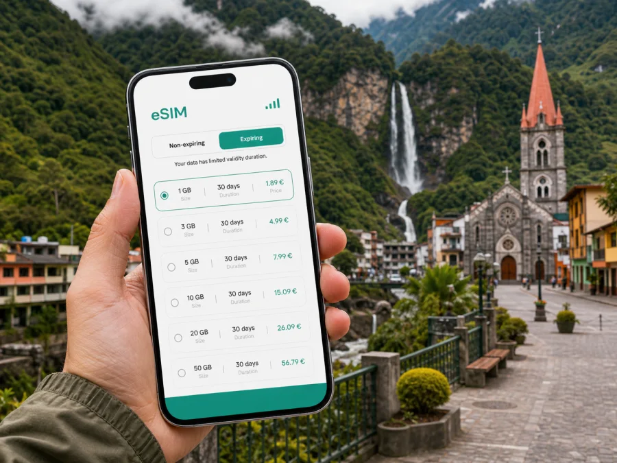 Banos eSIM: mobile internet for Ecuador travel