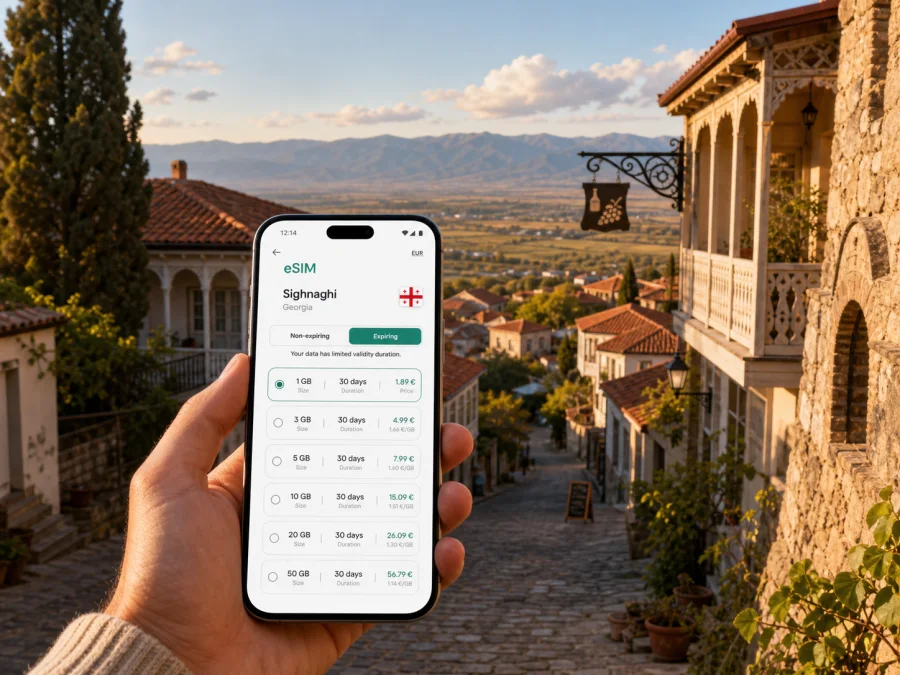 Sighnaghi eSIM for mobile internet in Georgia