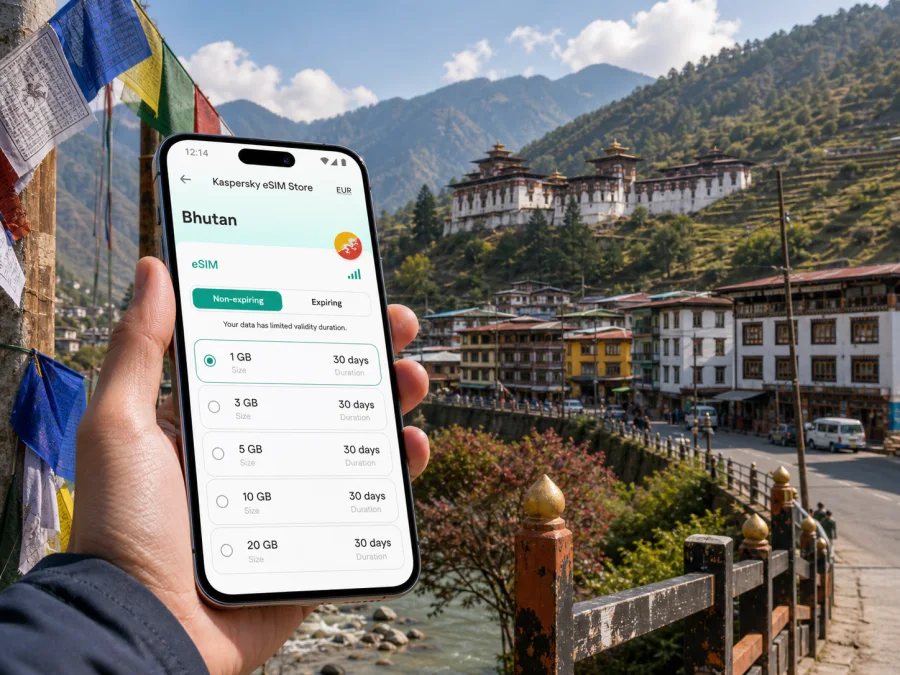 Trashigang eSIM for mobile internet in Bhutan