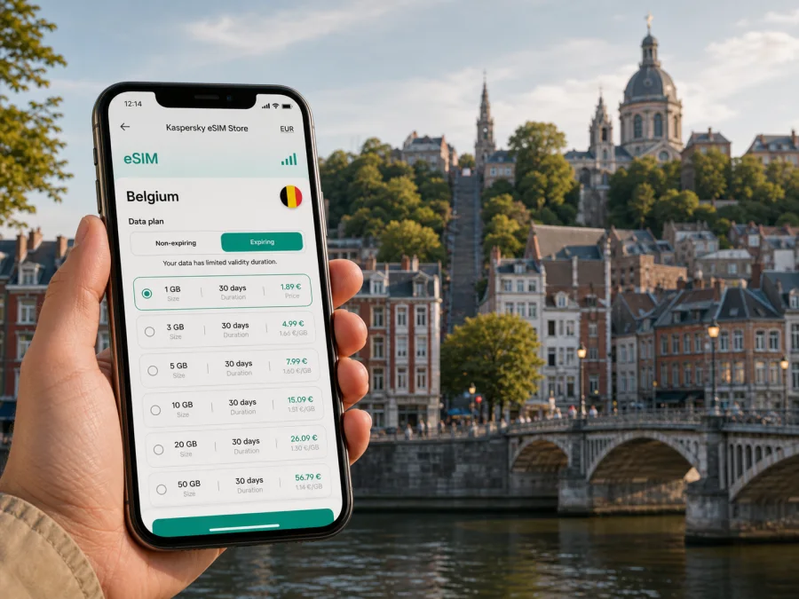 Liege eSIM for mobile internet in Belgium