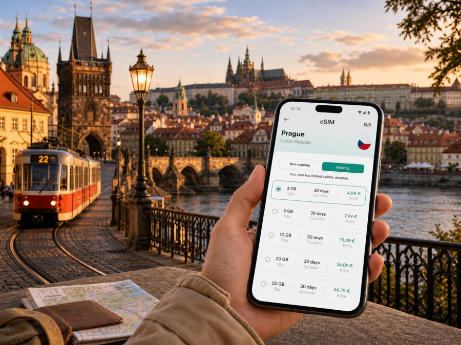 Prague eSIM for mobile internet