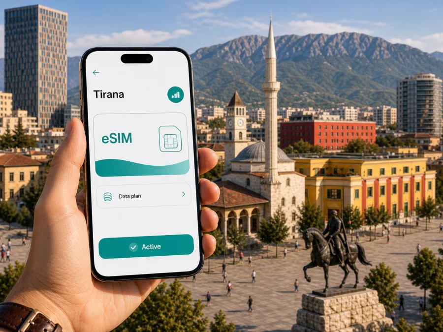 Tirana eSIM for mobile internet in Albania