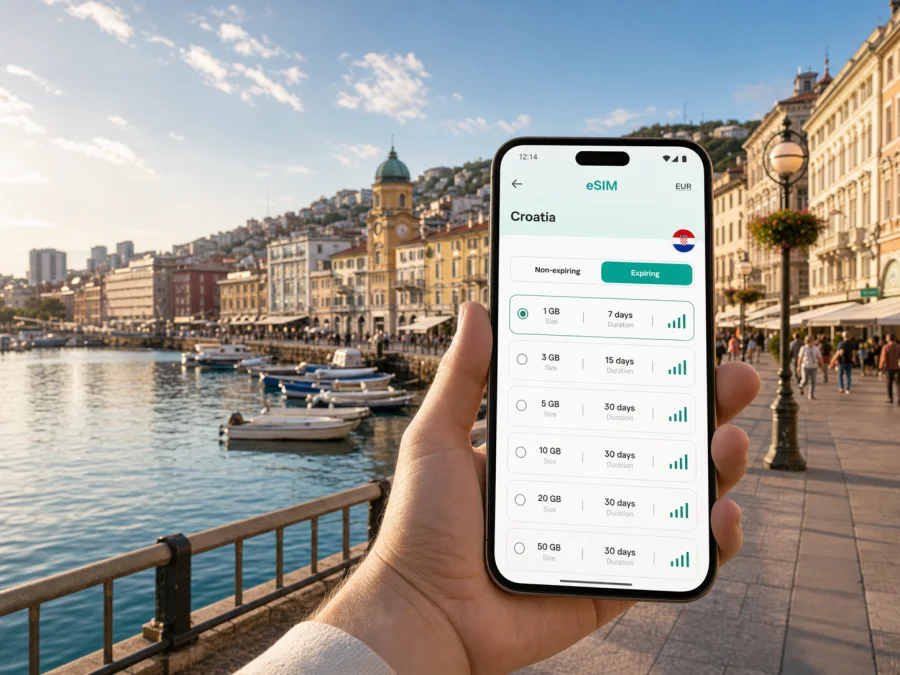 Rijeka eSIM: Mobile Internet for Croatia Travel