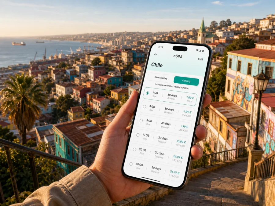 Valparaiso eSIM for mobile internet in Chile