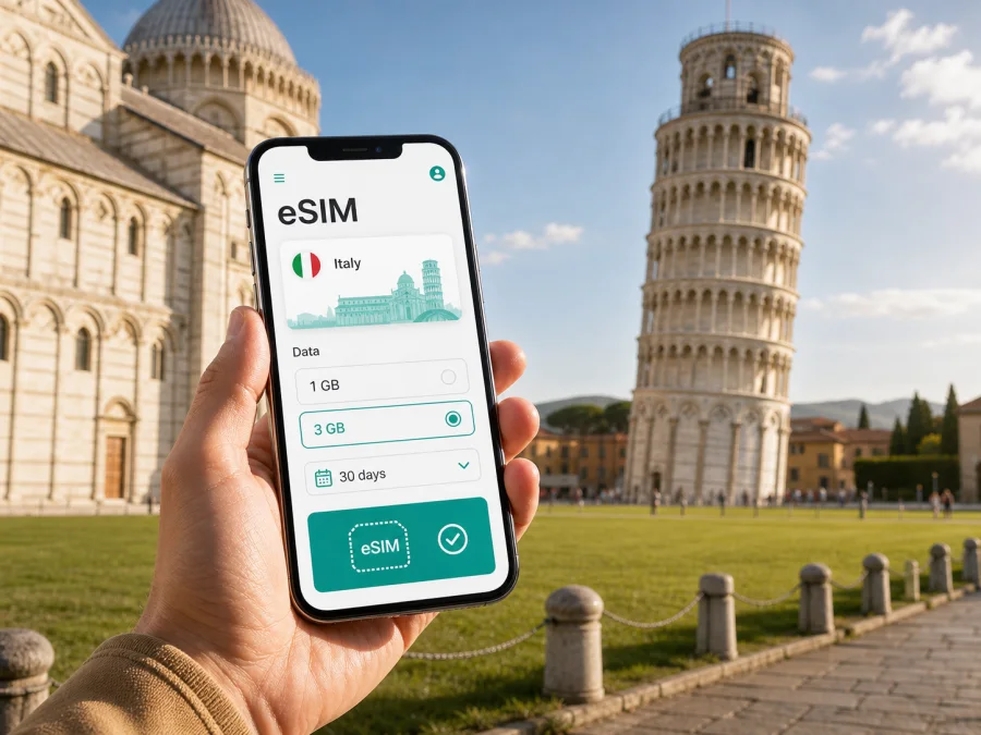 Pisa eSIM for mobile internet in Italy