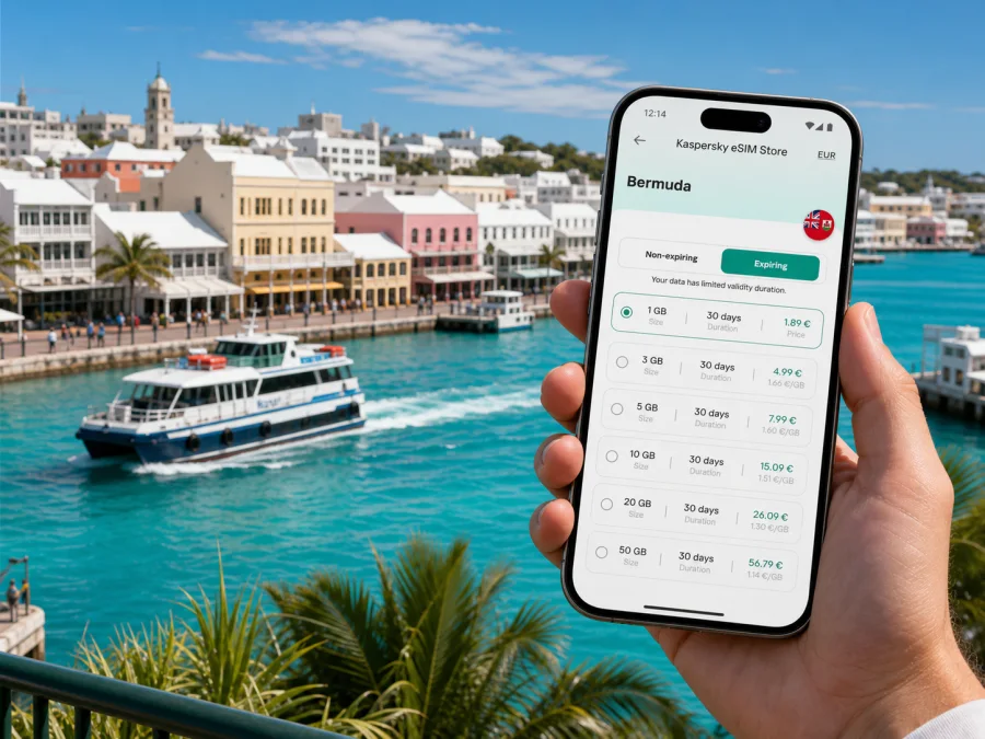 Hamilton eSIM: mobile internet in Bermuda